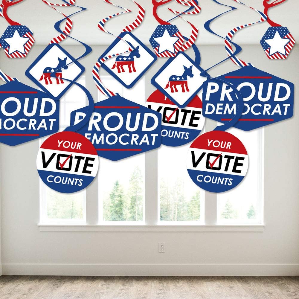 Big Dot of Happiness Democrat Election - Democratic Political Party Hanging Decor - Party Decoration Swirls - Set of 40 image 3