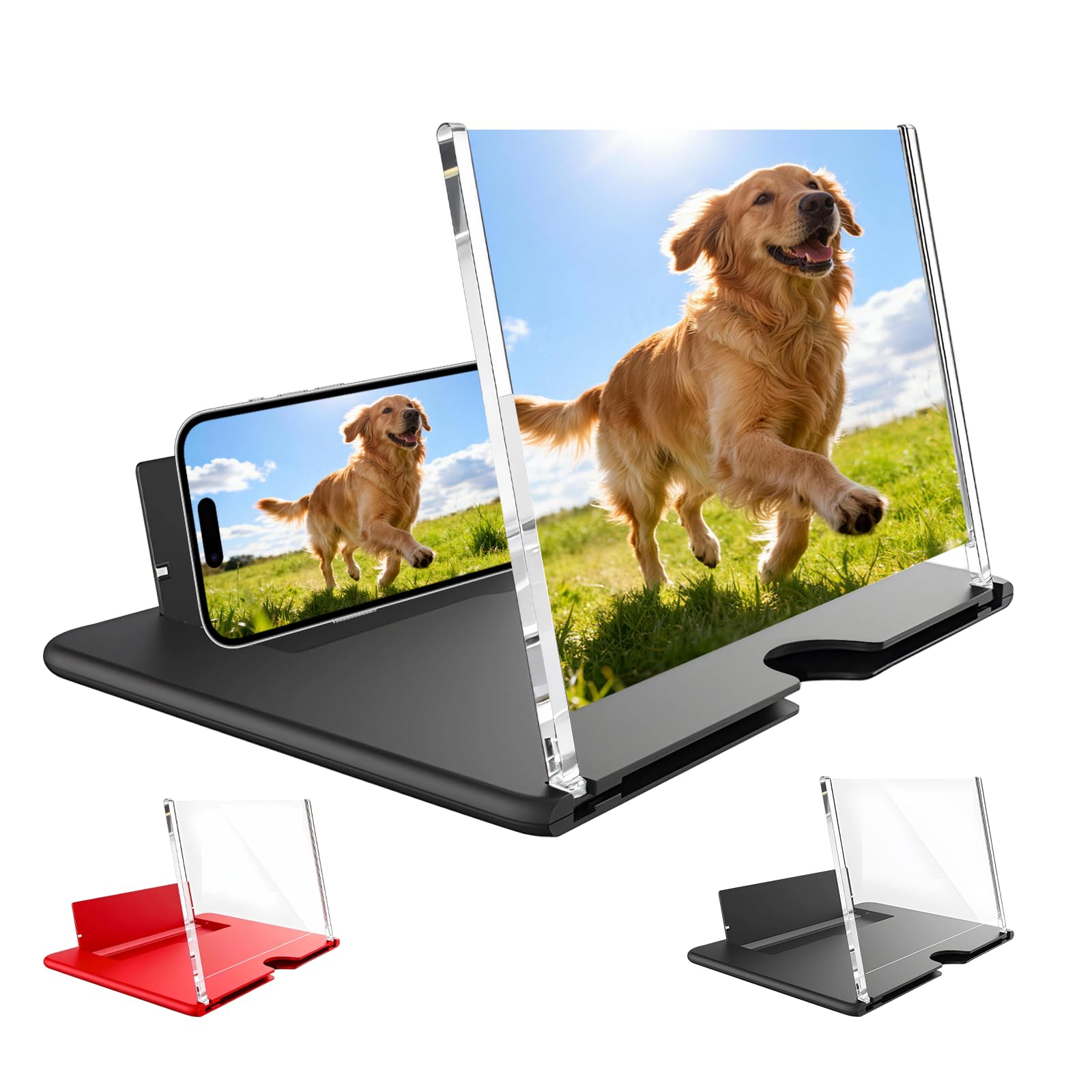 Lente d'ingrandimento per schermo del telefono 2026, 12 pollici, versione HD dello schermo mobile, trasparente, pieghevole, portatile, amplificatore per lo schermo da uomo, compatibile con tutti gli