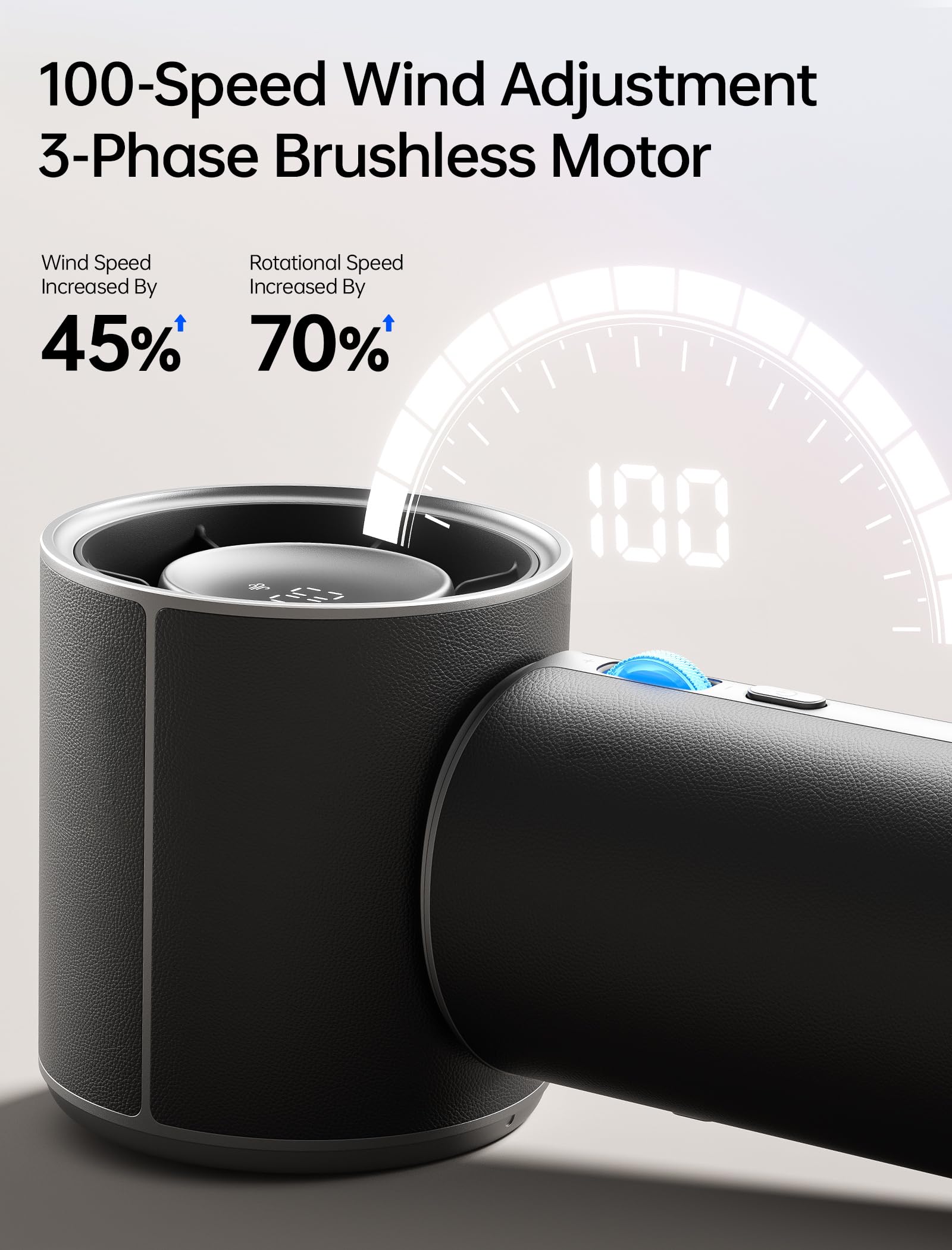 JISULIFE Ventola portatile Pro1 Mini – Utilità raffinata: pelle PU Elite, potenza di raffreddamento 30 ore, capsula aromatica, precisione 100 velocità, ventilatore portatile per viaggi, all'aperto