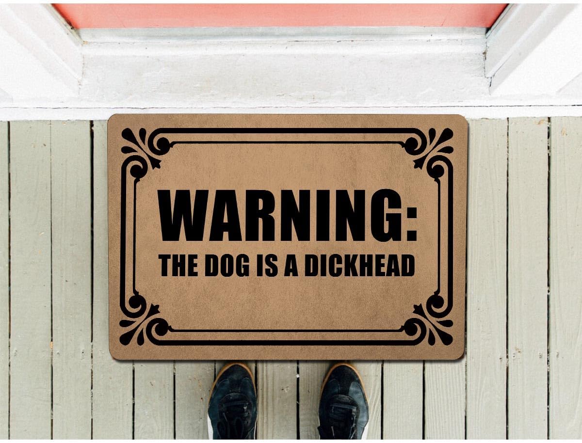 Funny Welcome Doormats 15.9"(W) X 23.7"(L) Front Porch Doormat Personalized Prank Gift Mats For The Entrance Way Outside (Doormat with Reminder - Keys, Wallet, Phone, Glasses - Positive Vibes)