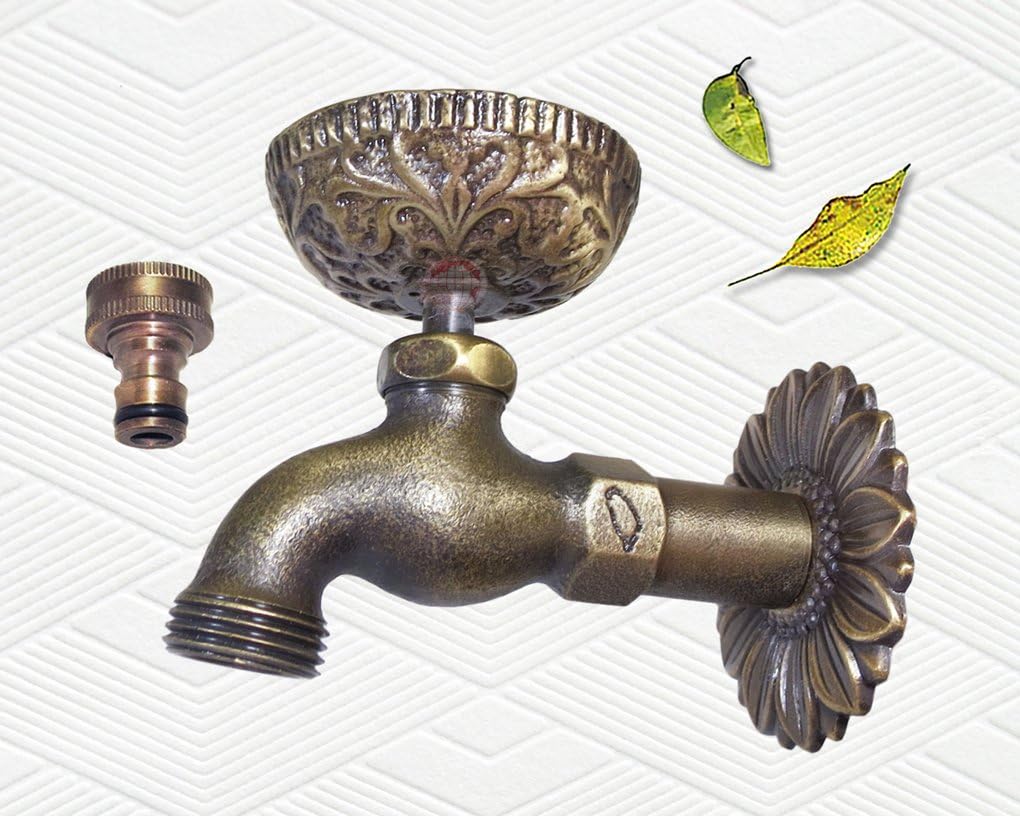 Decorative Brass Turtle Garden Outdoor Faucet - with a Brass Connecter - a Happy Little Turtle Playing in its Toy : Patio, Lawn & Garden
