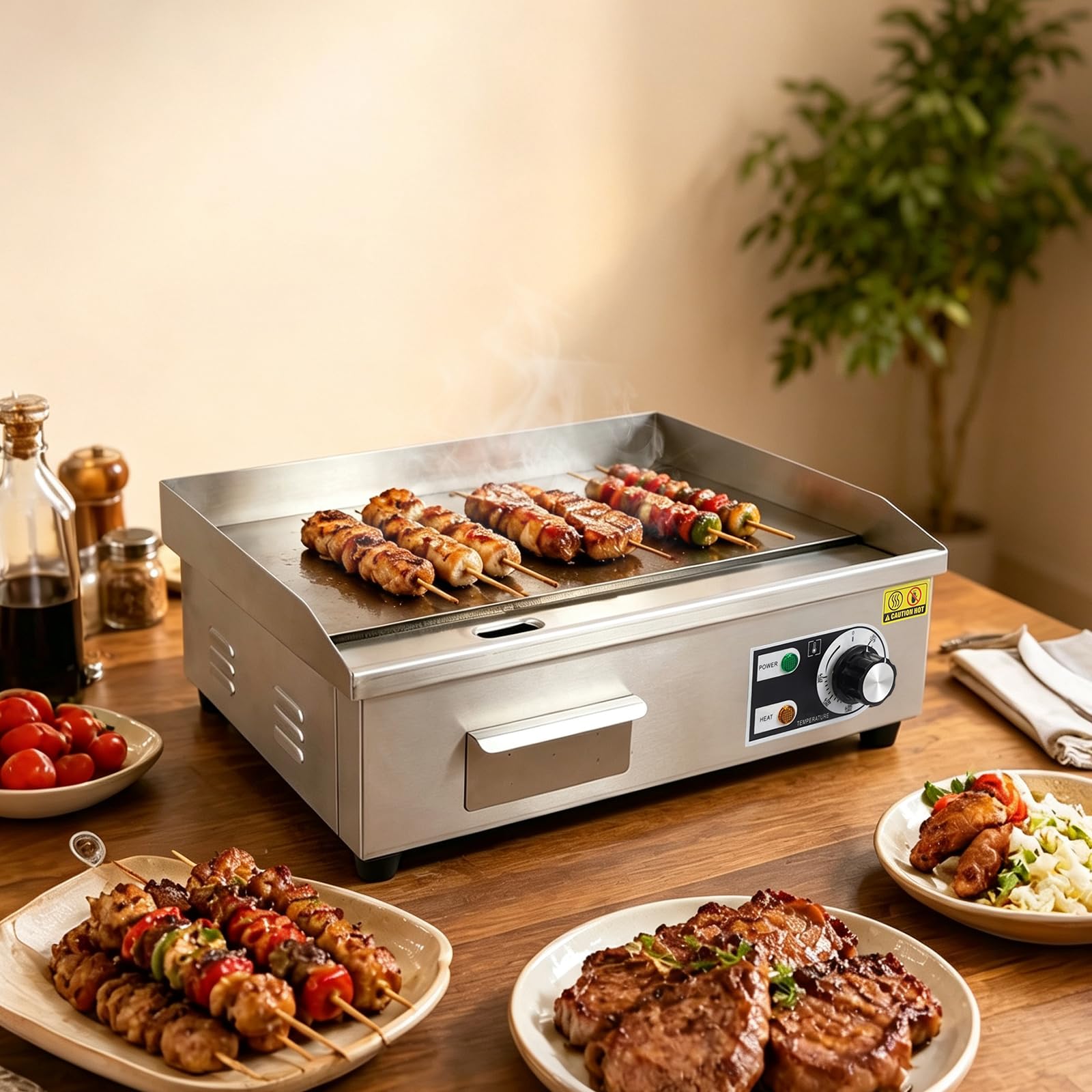 Barbacoa eléctrica, Barbacoa eléctrica comercial, plancha