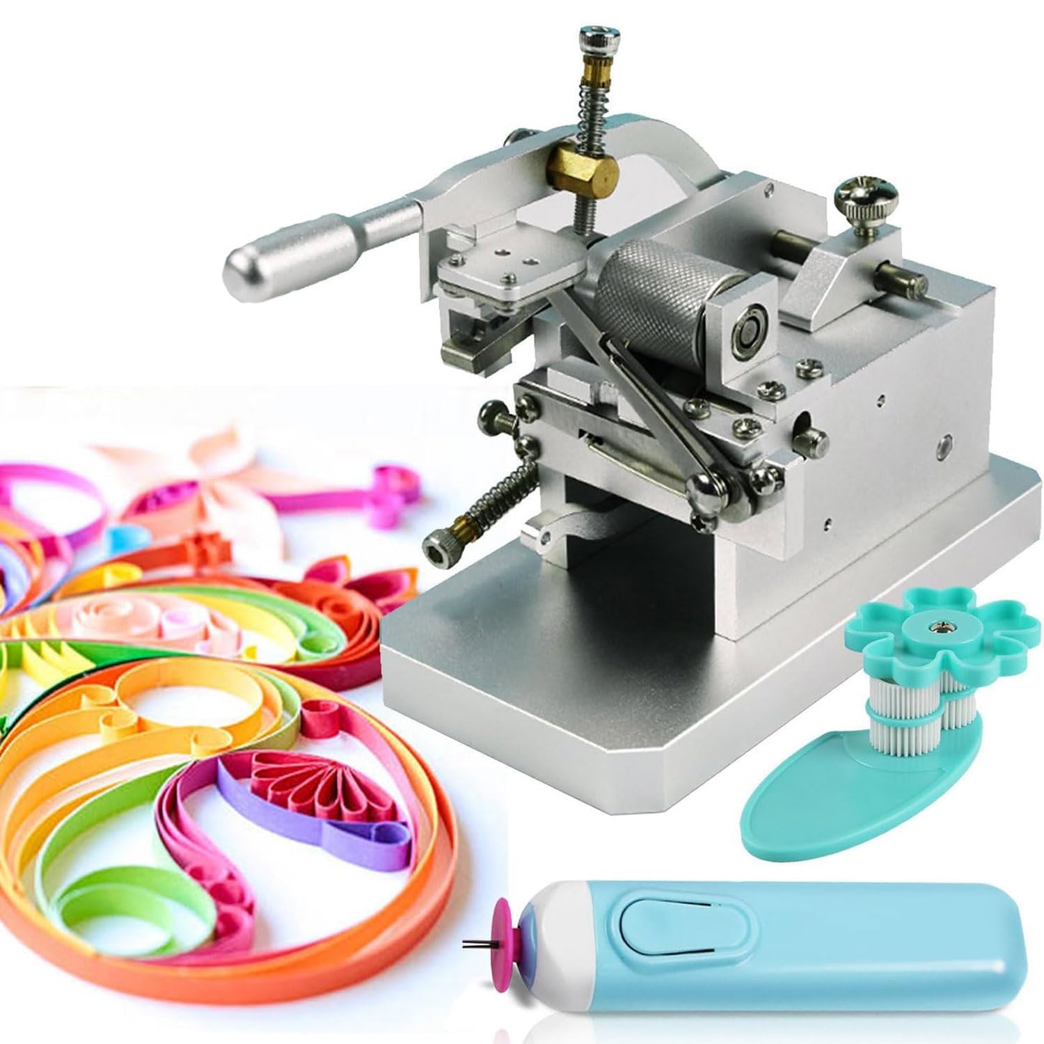 MINI Maszyna do Quilling Papierowa Pompon, kolorowe ręcznie robione narzędzia do zawijania kwiatów, regulowany obcinacz do papieru 0,3-4 mm, elektryczny długopis do papieru, pikowanie