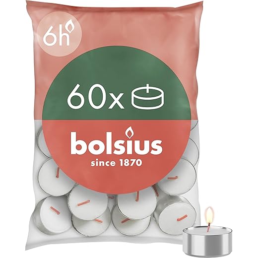 Bolsius D-light 60 pieces tea lights in bag – 37 mm