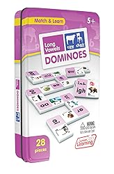 Junior Learning Long Vowel Dominoes Educational Action Games, Multi (JL495)
