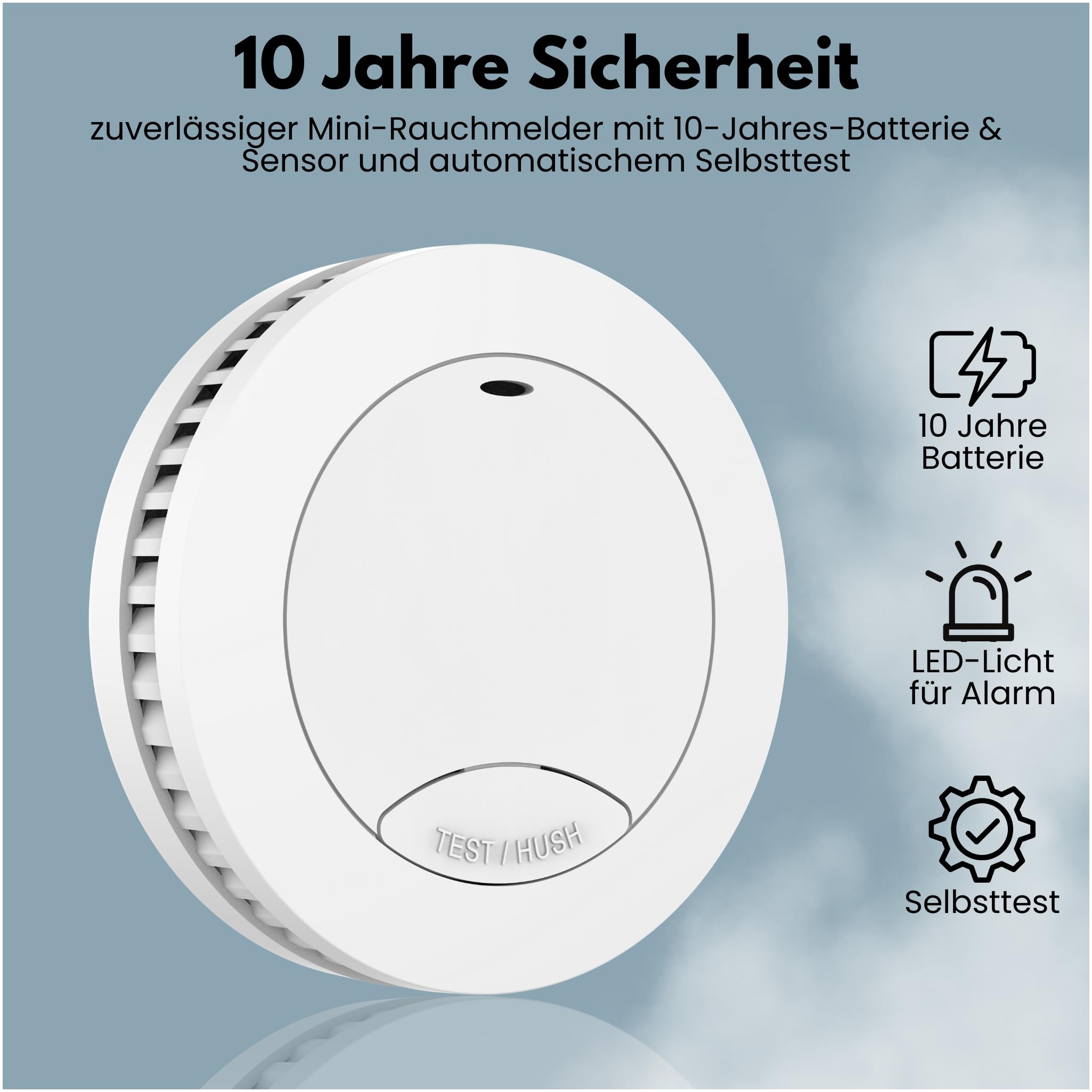 Aroha Safety Pro Mini Rauchmelder - 10 Jahre Batterie - 5 Feuermelder