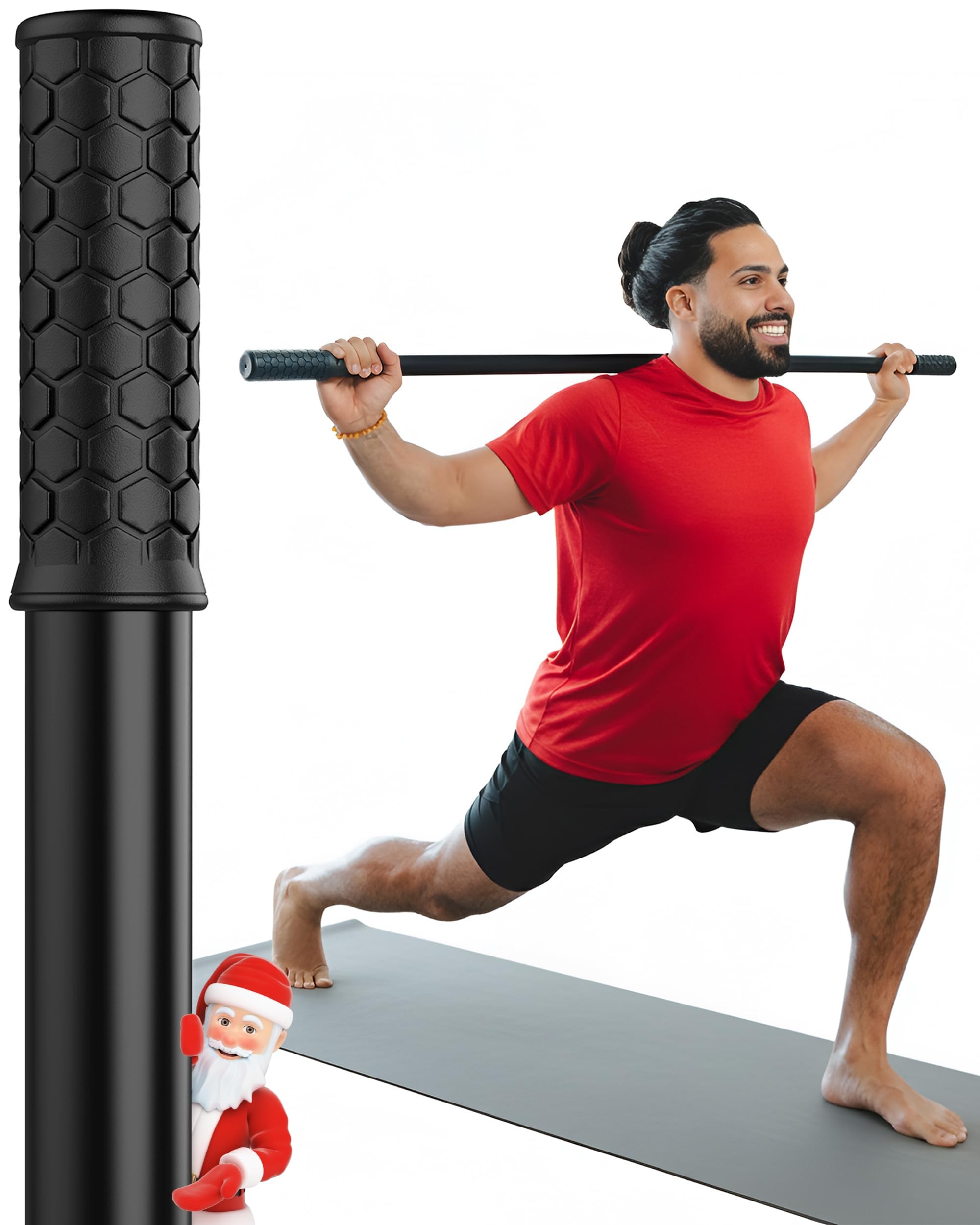 Yoga Stick - Mobility Stick - Large Bamboo Exercise Stick for Stretching - Workout Stick - Posture Correction Stick Mobility - Yoga Bar - Stretch Stick for Fitness - Physical Therapy