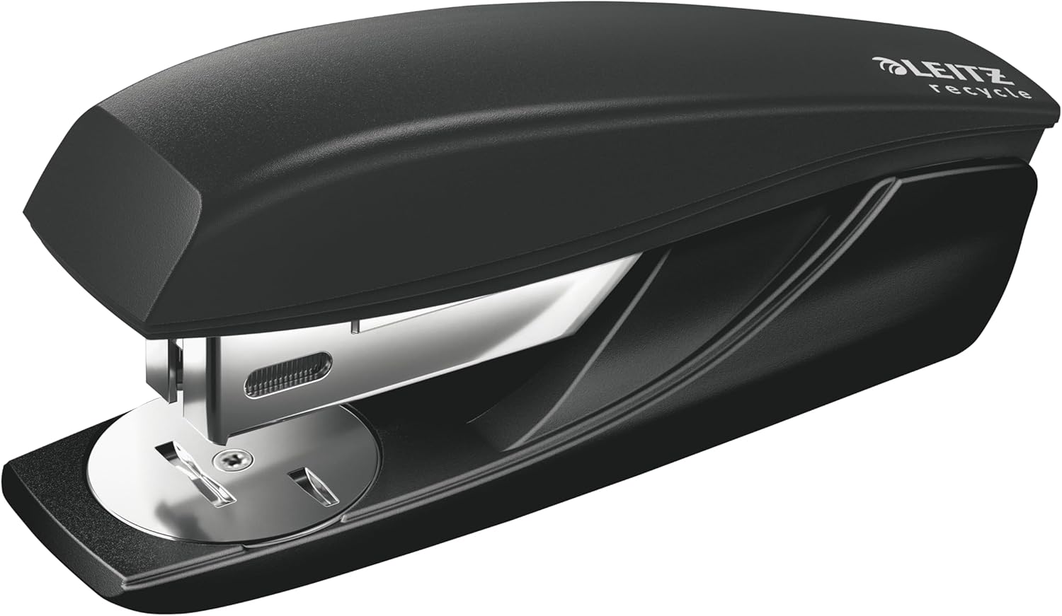 Leitz NeXXt Recycle Small Stapler, 25 Sheets, Compact & Pocket Sized, Includes 200 Staples, Steel & Recycled Plastic, 100% Recyclable, CO2 Neutral, Eco Friendly, Recycle Range, Black, 56060095