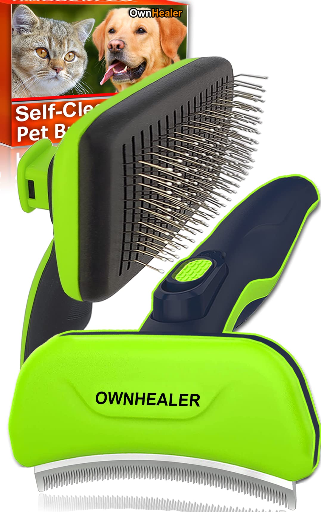 Buy [2in1] OWNHEALER Cat & Dog SelfCleaning Brush Set, Shedding Hair