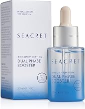 SEACRET Minerals Bio Skin Hydration Dual Phase Booster Facial Serum, Dead Sea Minerals, Jojoba, Argan, and Almond oils Deeply Hydrate, Daily Use, 1 Fl Oz / 30 ml