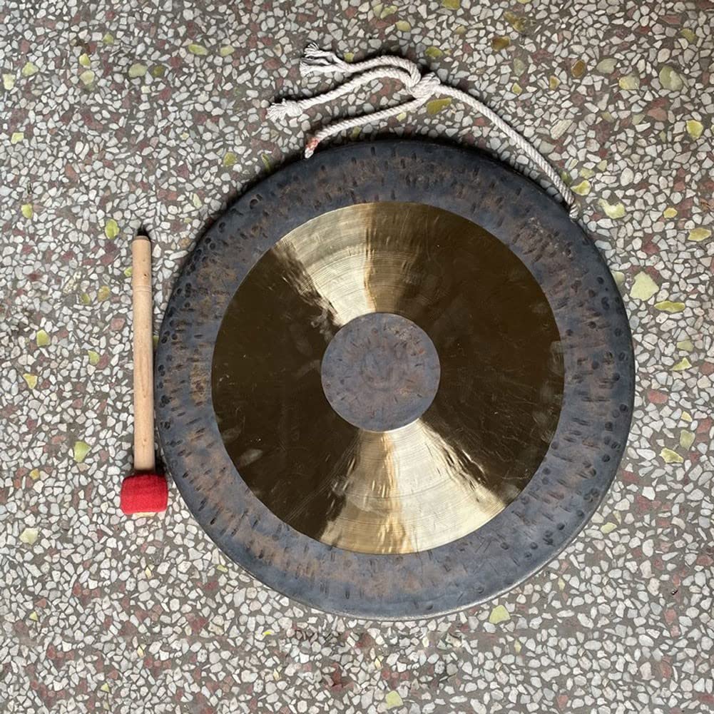 32 cm/Incluye mazo de gong y cuerda/Gong bronce con aspecto tradicional/Para meditación, terapia sonido yoga Múltiples C(50cm)
