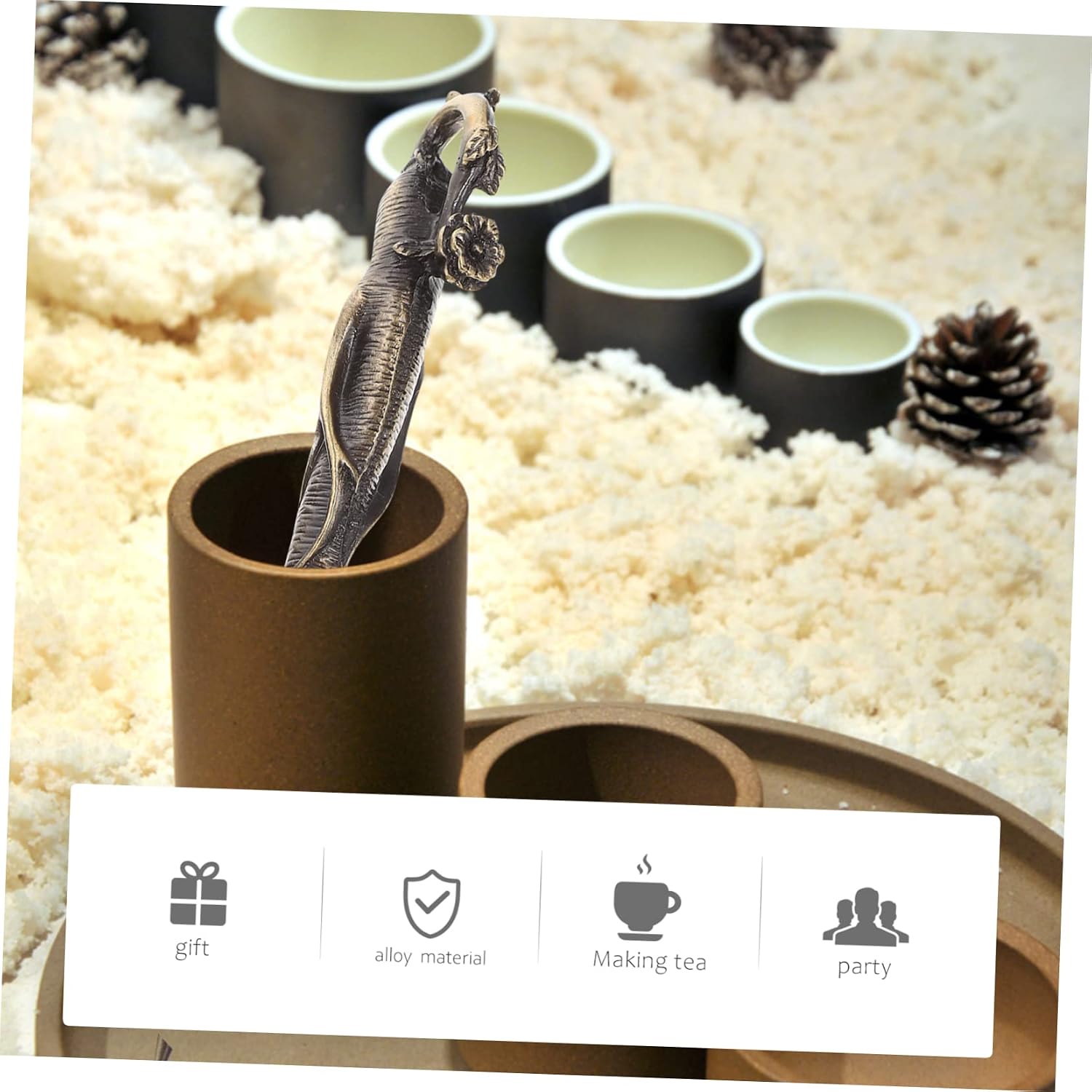 Professional Alloy Puer Tea Needle Cutter Tool for Breaking Cake Tea Compact Accessory for Home Office and Teahouse Use