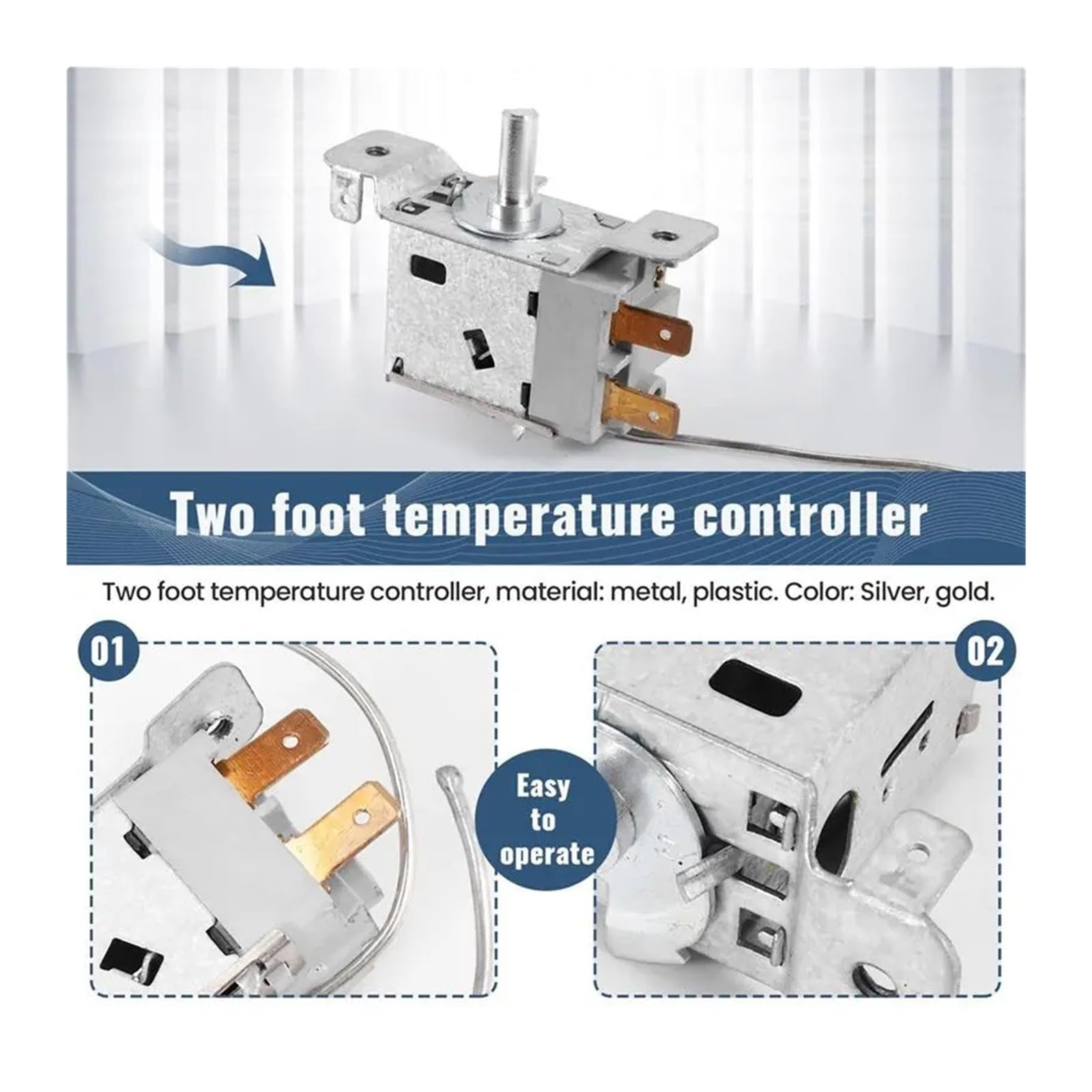 Zweipoliger Kühlschrank, Passend for M04K WPF22A, 30 Cm Linie, Mechanischer Kühlschrank-Thermostat, Ersatz-Einstellkomponente