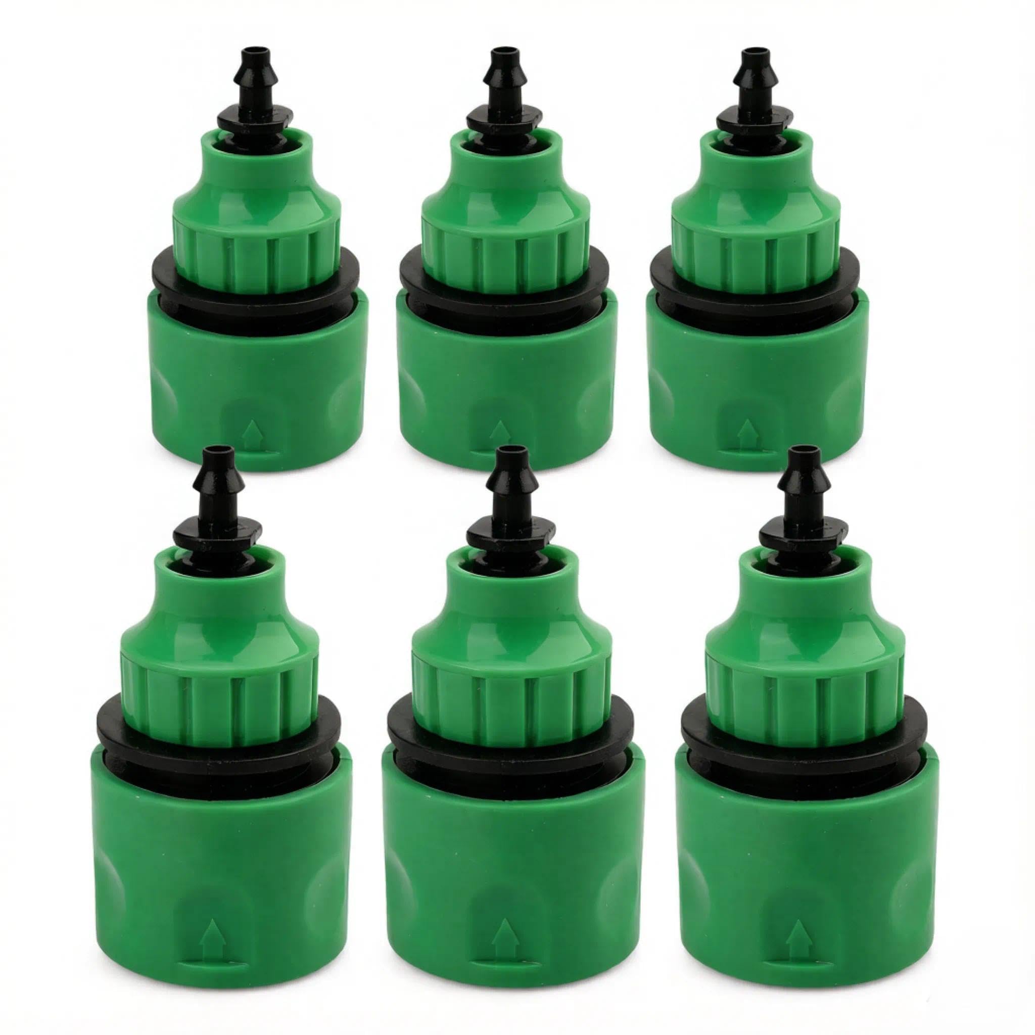 6PCS Garden Water Hose Quick Connector Set - Micro Irrigation Adapter Kit for 8/11mm & 4/7mm Pipes - Includes One-Way Valve Tap Connector for Drip Irrigation System & Outdoor Faucet