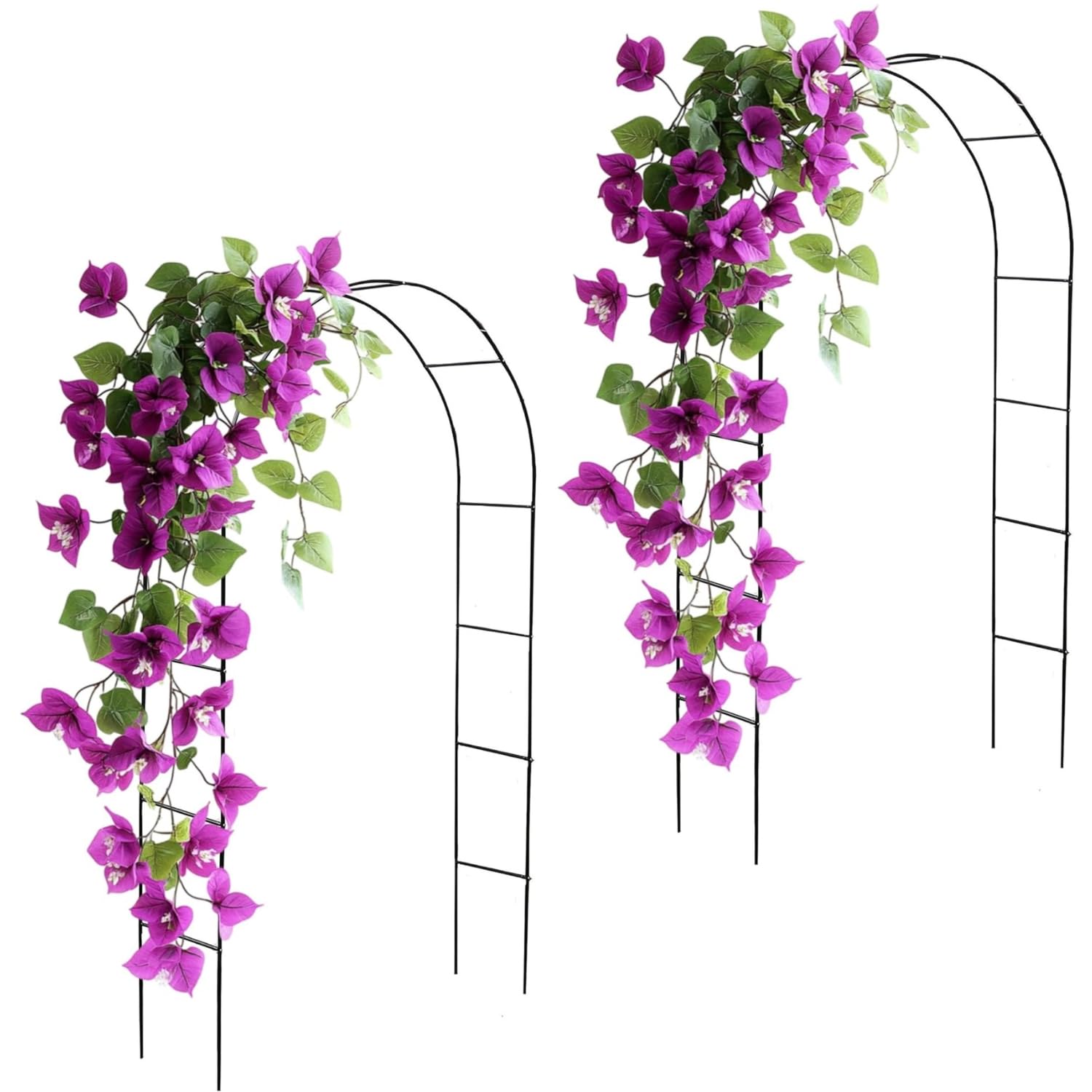 DIVCHI Garden Arch Black Metal โ Heavy-Duty Steel Frame Support for Climbing Plants, Roses, Vegetables, Outdoor Decoration, and Archway Decor โ (2 X Garden Arches)
