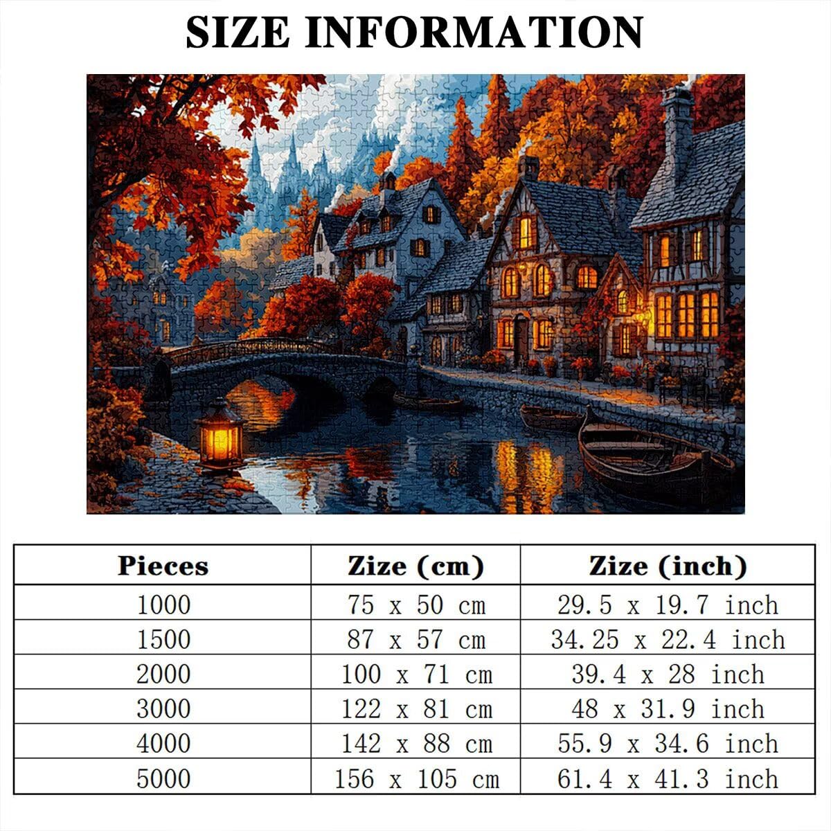 Puzzle 4000 elementów, dla dorosłych, małe miasteczka, 4000 elementów, drewniane puzzle dla dorosłych, trudna łamigłówka, gra logiczna dla całej rodziny, drewniane puzzle do dekoracji salonu, na