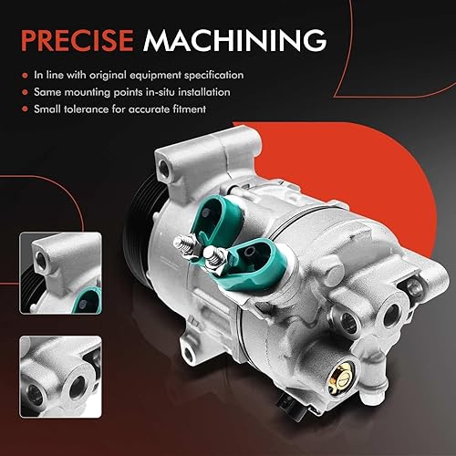 Miniatura 5 de A-Premium Compresor de aire acondicionado de CA con embrague compatible con Jeep Compass 2007-2008, Patriot 2007-2008 y Dodge Caliber 2007-2009,