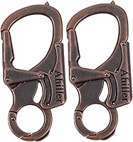 Vista 14 de Ahiller Mosquetón Llavero con Clip, Diseño de Doble Cierre - Punta de Acero Tungsteno, Herramientas Multifuncionales para Acampar, Senderismo