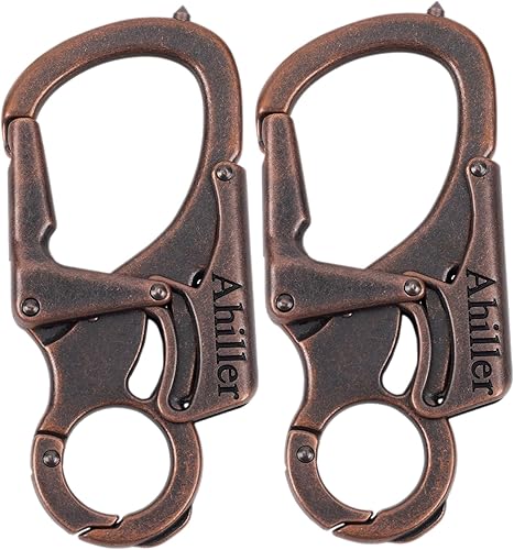 Miniatura 14 de Ahiller Mosquetón Llavero con Clip, Diseño de Doble Cierre - Punta de Acero Tungsteno, Herramientas Multifuncionales para Acampar, Senderismo,