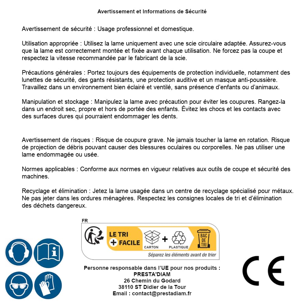 D-Work - Lama per sega circolare in metallo duro, 400 x 30 x 3,4 mm, 48 denti, precisione e durata,