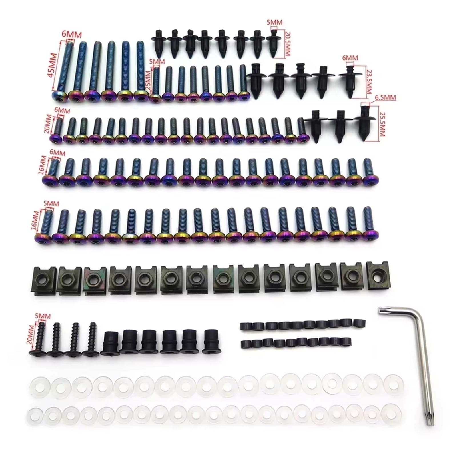 Viti per motociclette Compatibile Con Accessori Universali Per Moto Parti Di Ricambio Per Viti Per Carenatura Completa Multicolore In Acciaio Inossidabile
