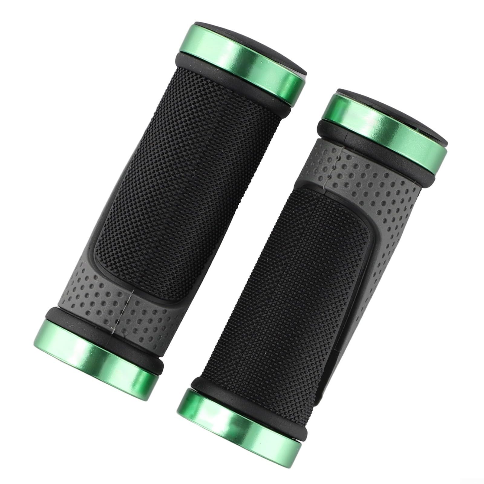 For Bicycle Handlebar Grips, Ergonomic TPR Rubber Lock-On Grips with For CNC Aluminum Alloy Collar, 90mm Length for 22.2mm Mountain Road For Bike Handlebars(Black)