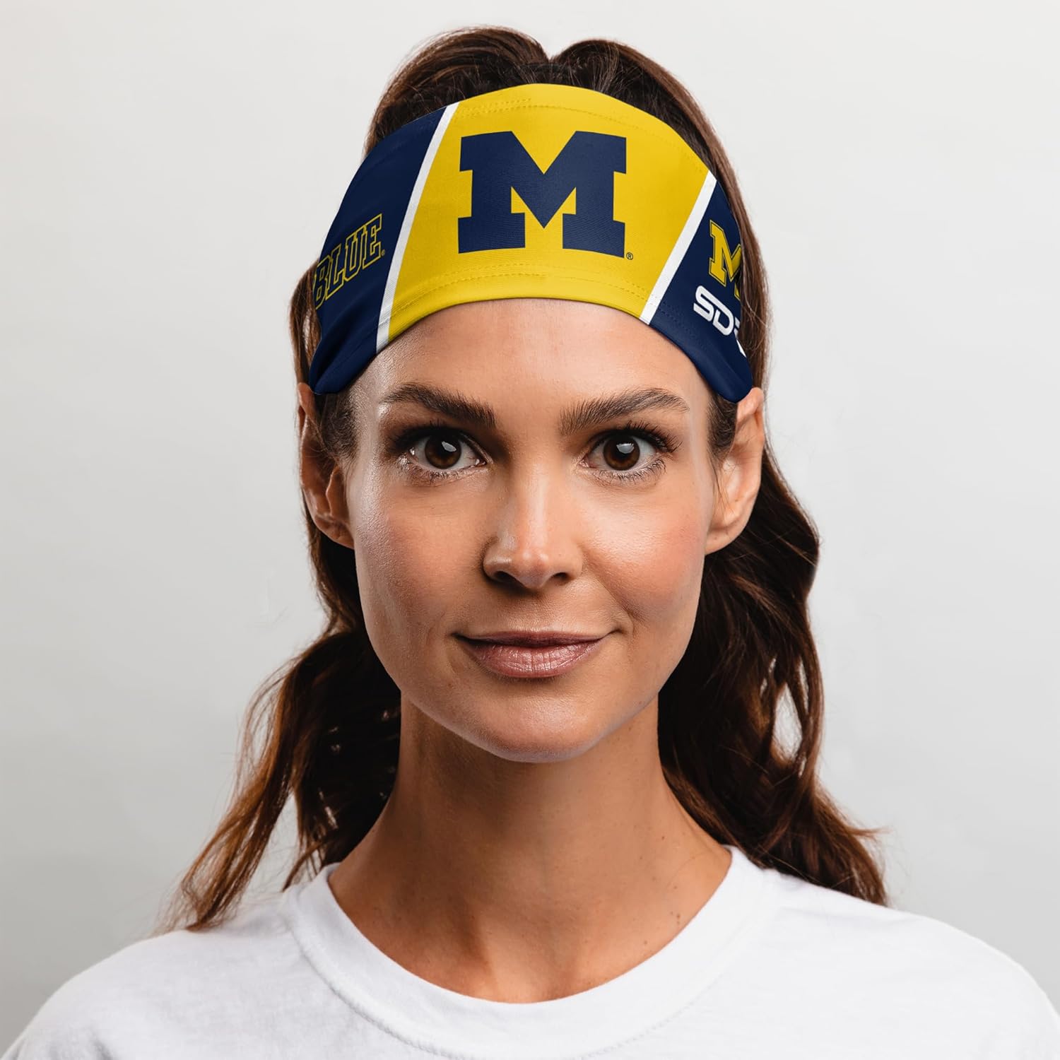 Suddora University of Michigan Headband, Michigan Wolverines Breathable Sweatbands for Sports Events, Non-slip Fabric Headband for Football, Tennis, Workout, Costumes & Cosplay - Image 3