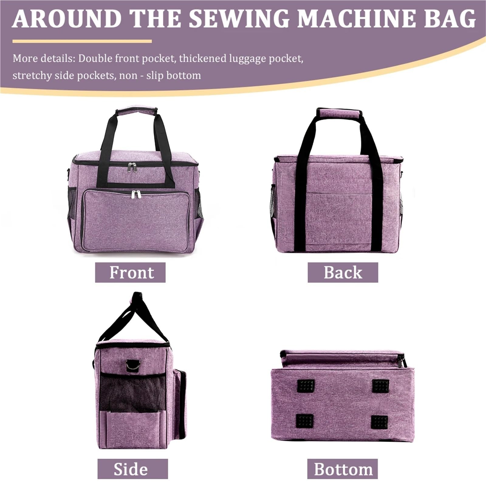 Estuche Grande for máquina de Coser, Bolsa Viaje portátil Multifuncional con múltiples Bolsillos y Accesorios(Grey)