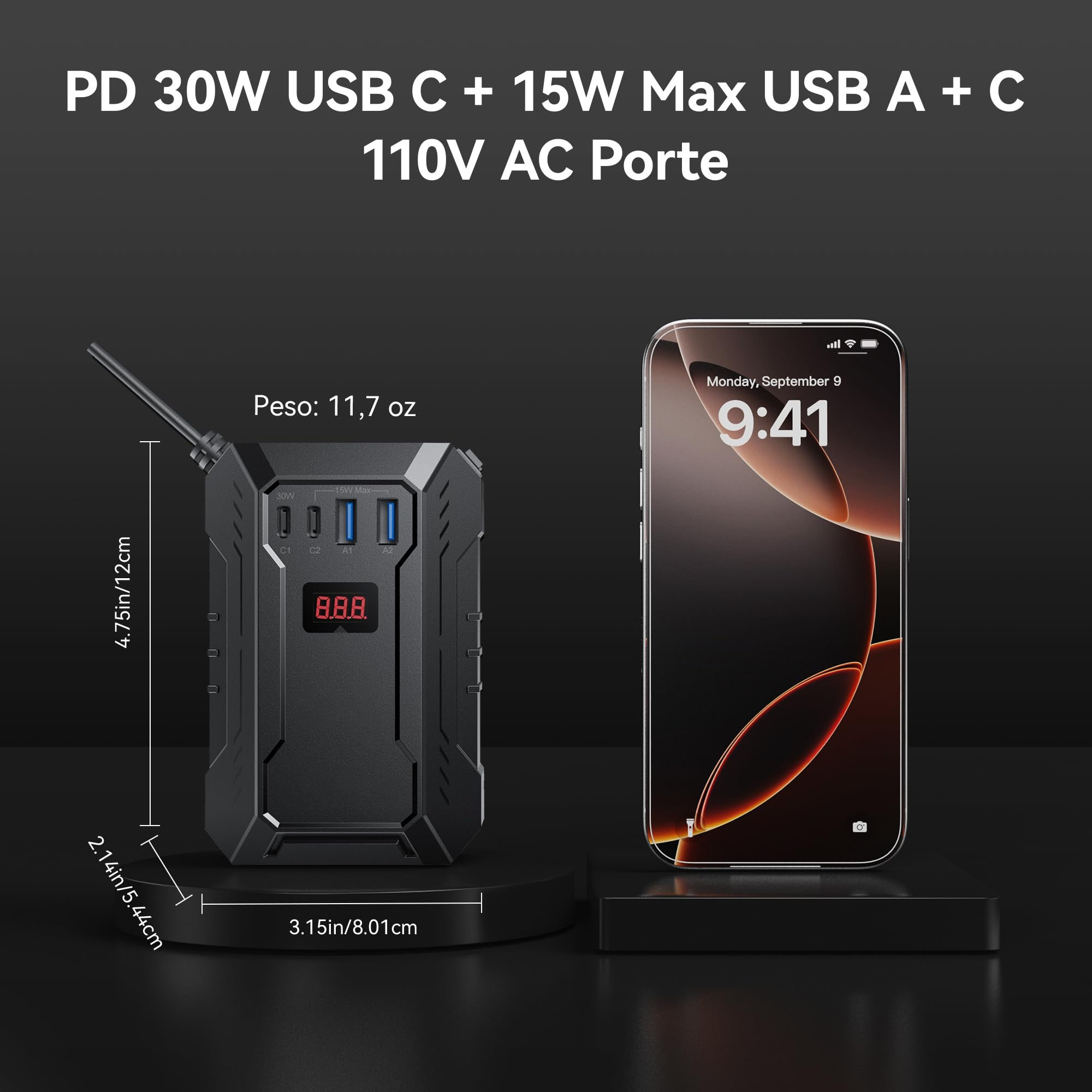 BESTEK Inverter Auto Onda Pura 400W, Trasformatore Inverter 12V a 220V, 2 USB, Multi Protezioni e Soft Start, Ideale per Auto/Camper, Alimentazione da Accendisigari