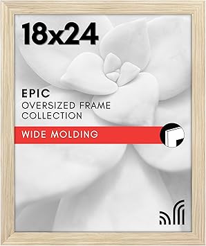 Americanflat 18x24 Poster Frame with Polished Plexiglass - Wide Picture Frames Made of Engineered Wood for Vertical or Horizontal Wall Display - Epic Collection - Natural Oak