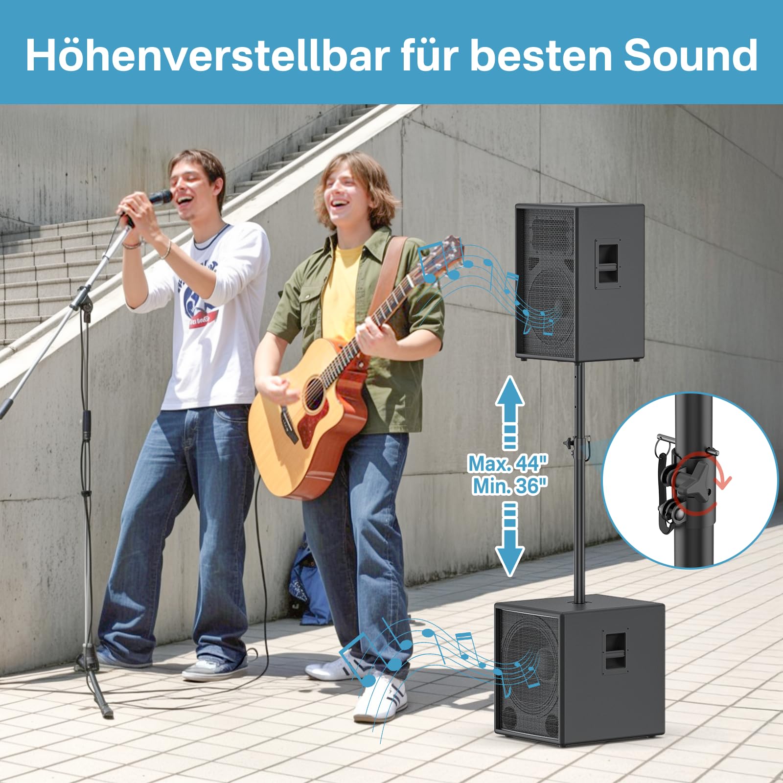 Notiela Supporto per subwoofer ad alta resistenza altezza regolabile 35 mm adattatore estensione altoparlanti 121 libbre 1 confezione