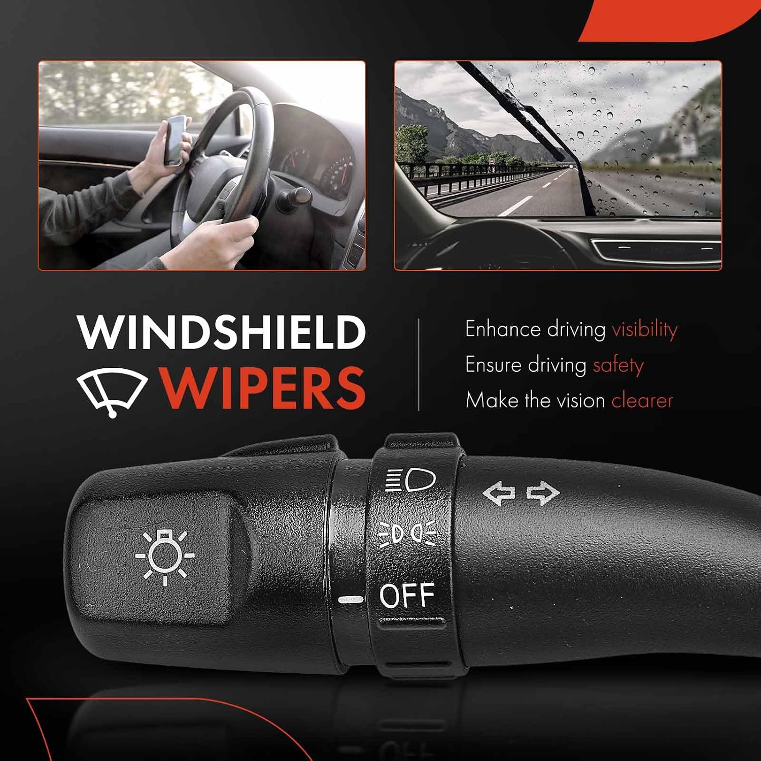 A-Premium Turn Signal Switch, Parking Light Multifunction Switch Lever Compatible with Hyundai Santa Fe 2001-2006