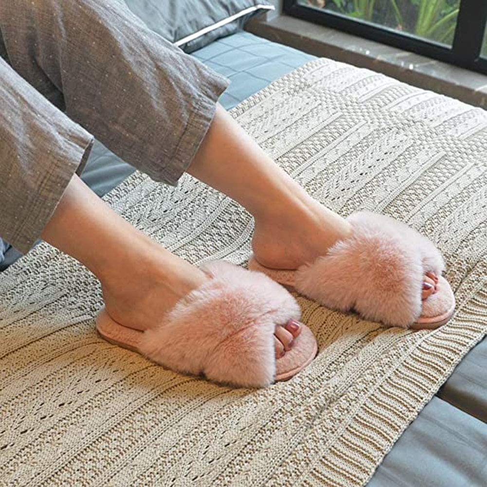 Fadezar Pantofole Peluche Donna Ciabatte da Casa Comode Invernali Moda Scarpe Sandali Slippers