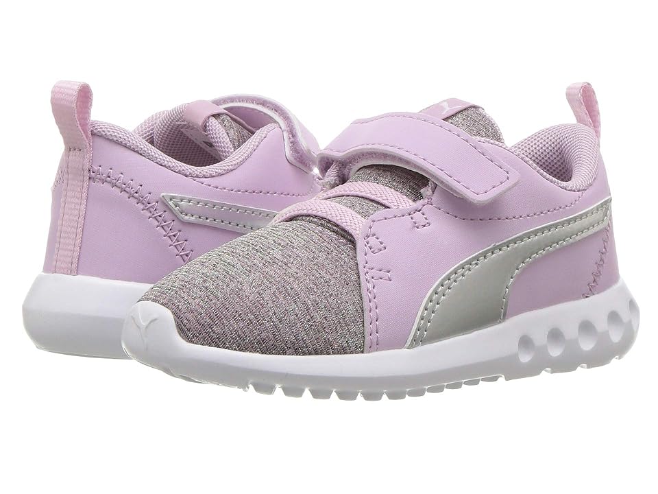 

Puma Kids Carson 2 Ribknit V (Toddler) (Winsome Orchid/Puma Silver/Puma White) Girl's Shoes