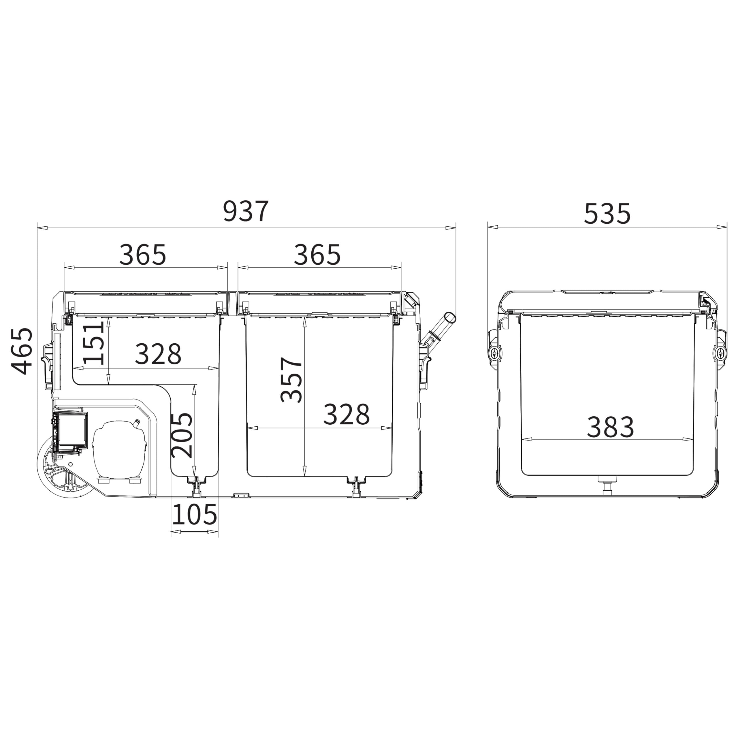 Kompressor Kühlbox 75L Dual Zone 12V 24V 230V – APP-Steuerung Tragbare Auto Kühlbox mit Gefrierfunktion bis -20°C, Leise Camping Kühlschrank für Auto, LKW, Wohnmobil, Camping