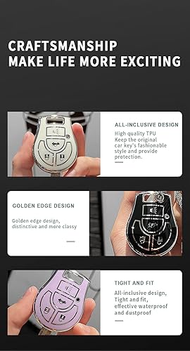 Miniatura 5 de SANRILY Funda para llavero de 4 botones con borde plateado para Nissan March Tiida Altima Armada Cube Juke Maxima Pathfinder Rogue Rogue sin llave