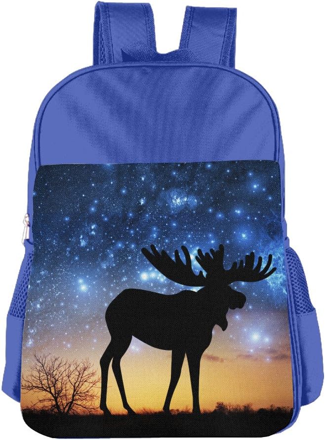 Universe Galaxy Moose Girls Boys School Backpack Bag Book Bags RoyalBlue For Teen