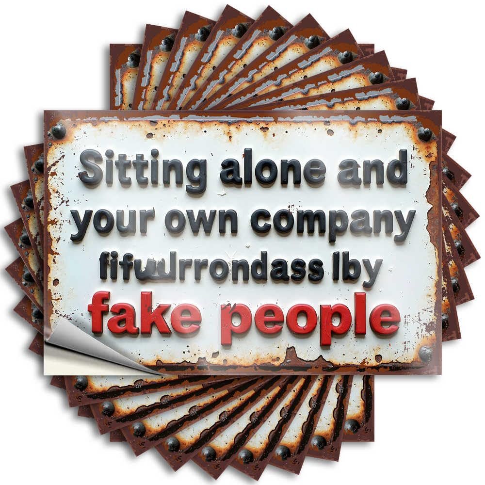 Fzfn Colour Enjoying Solitude: Fake People Or Your Own Company? Winter Quote | Teens Waterproof Vinyl Window Beer Removable Decal Peel Stick(6X9cm)