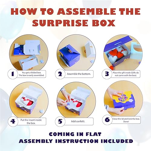 Miniatura 2 de FETTIPOP Caja de regalo de Navidad, confeti explosivo (7.1 x 5.5 x 4.3 pulgadas), caja de regalo sorpresa para broma