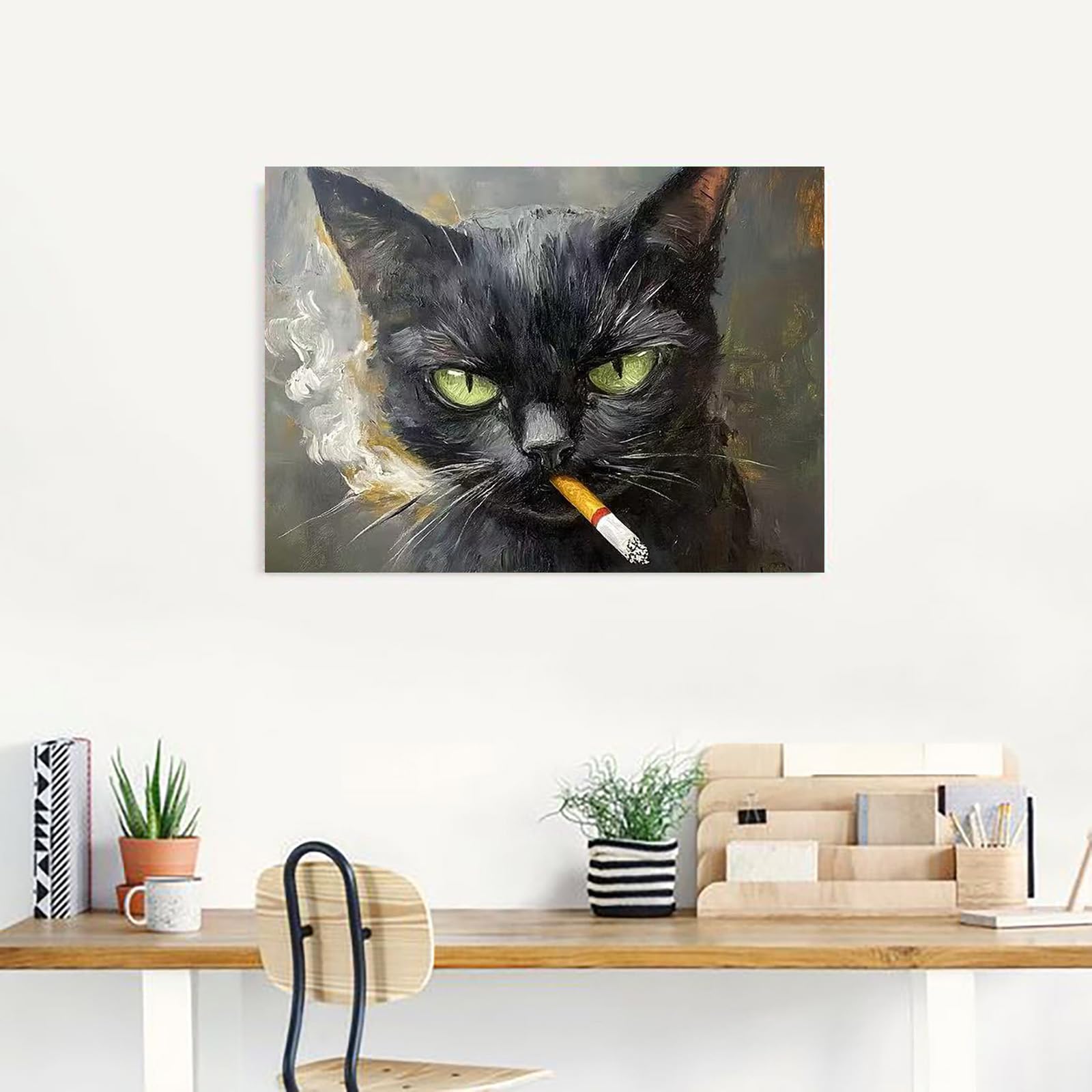 ZHOSOHO DIY Paint by Number for Adults,Painting by Number Kits on Canvas,Color by Numbers for Adult Beginner,Gifts Decor for Home Wall Room (cat)