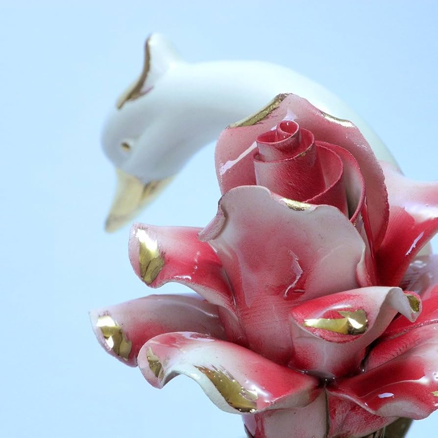 イタリア製　陶器　陶花　スワン　白鳥　薔薇 Amazon｜ヨーロッパインテリア カサピース イタリア製 バラ 陶花