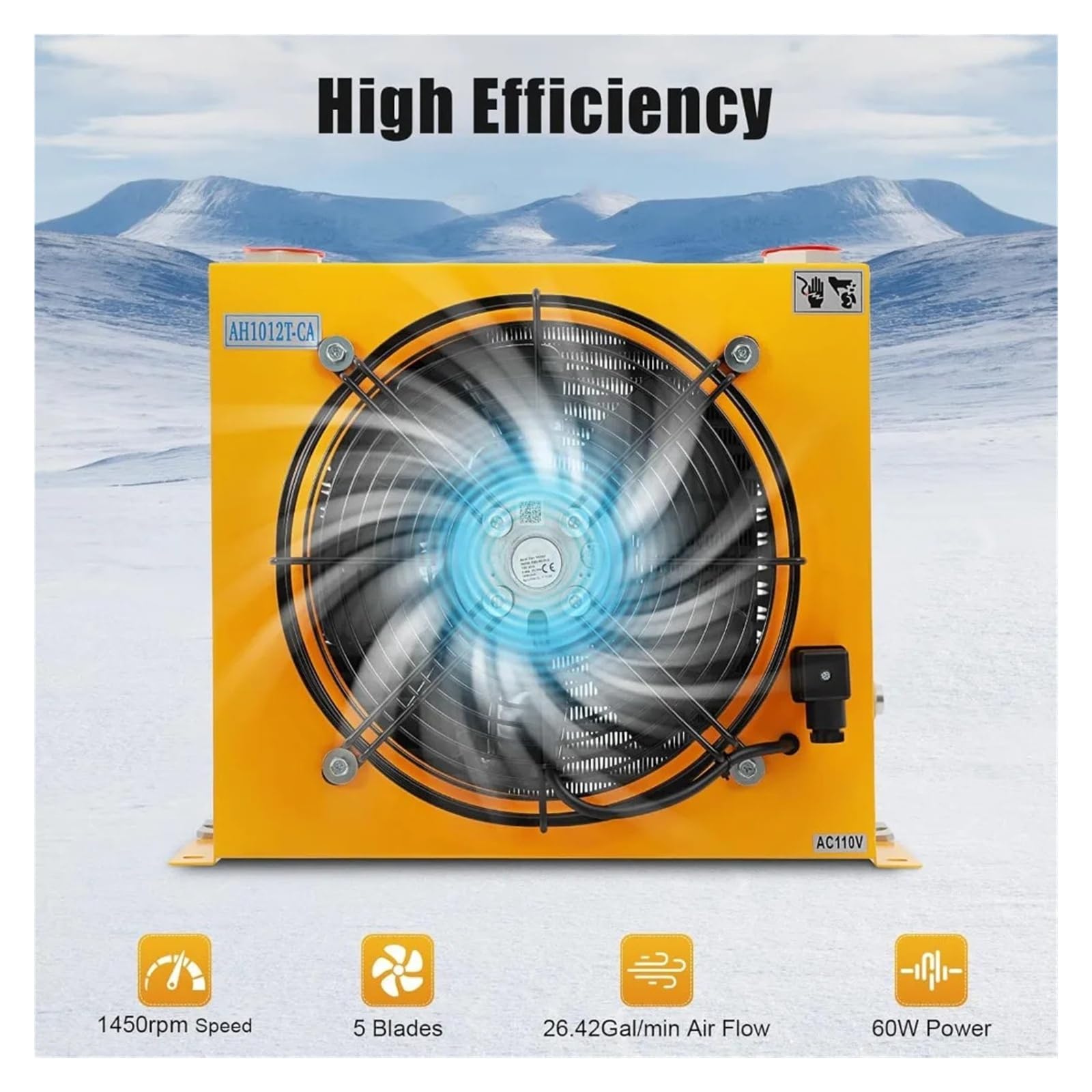 Radiatore idraulico in alluminio con ventola di raffreddamento 60W 100L/Min AH1012T-CA for macchine da passeggio di ingegneria Operazione stabile