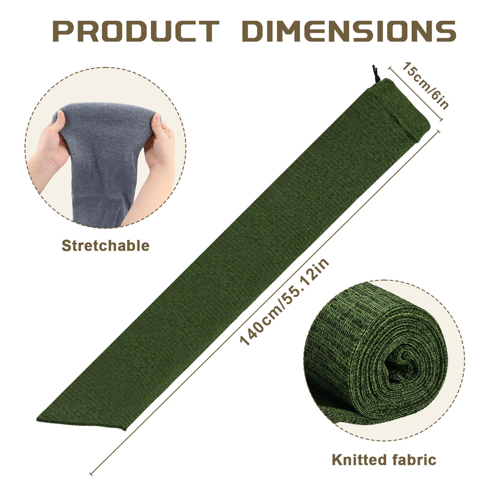 4er Set Silikonisierte Gewehrschutzhüllen (140x15cm) – Elastische Waffensocken aus Polyester für Schrotflinte & Jagdgewehr – Rostschutz & Aufbewahrung für Outdoor & Jagd