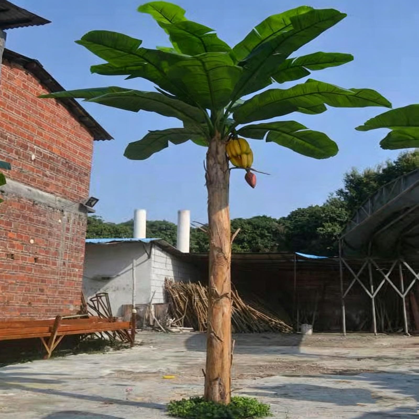 Grand bananier artificiel 1m en pot palmier tropical réaliste pour coin salon
