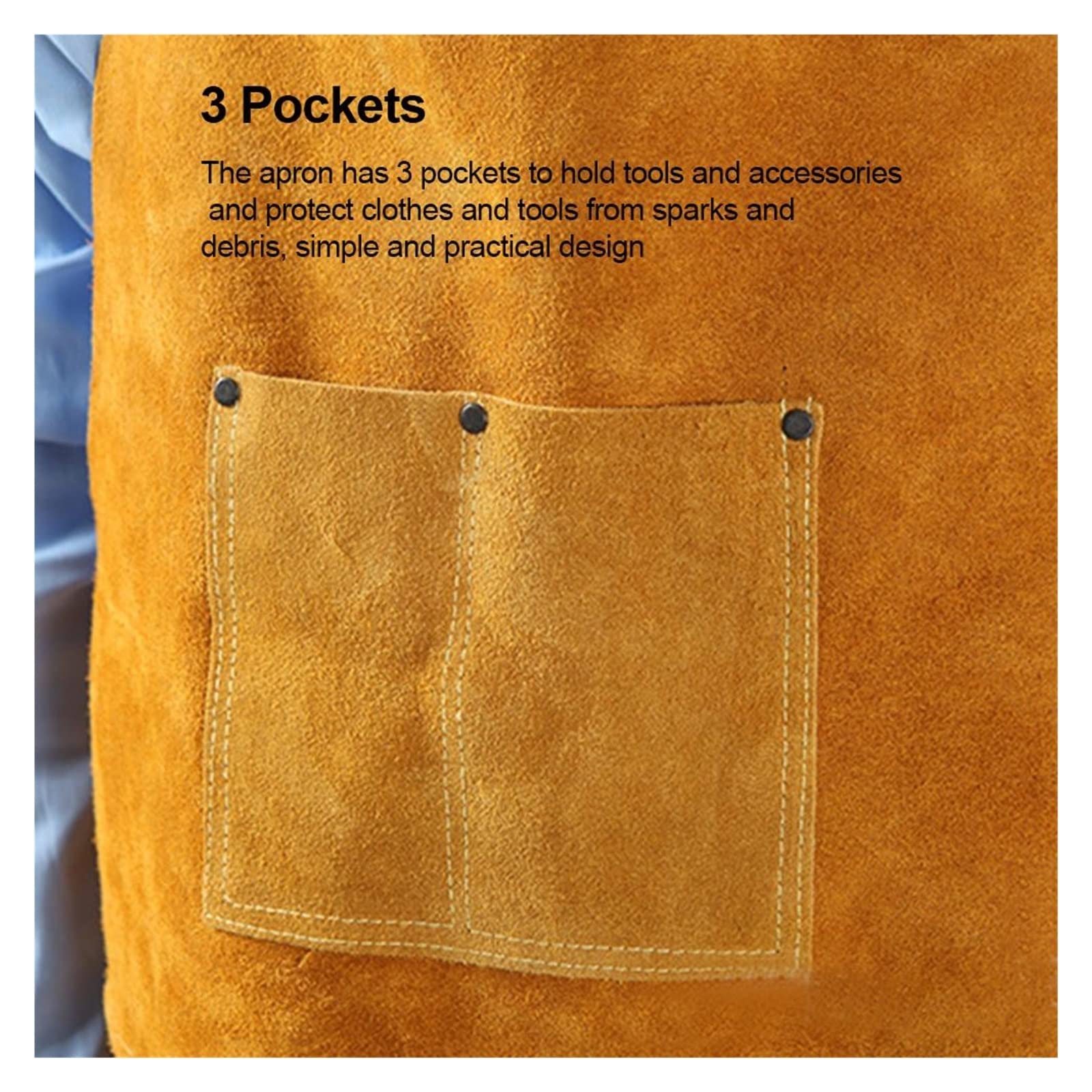 Soldadura delantal de cuero soldador de cuero delantal de tela profesional carpintero herrero ropa de jardín, Accesorios de soldadura