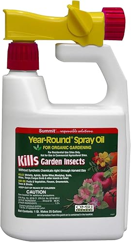Summit 121-12 años - Aceite en aerosol para insectos de jardín listos para rociar, 1 cuarto de galón