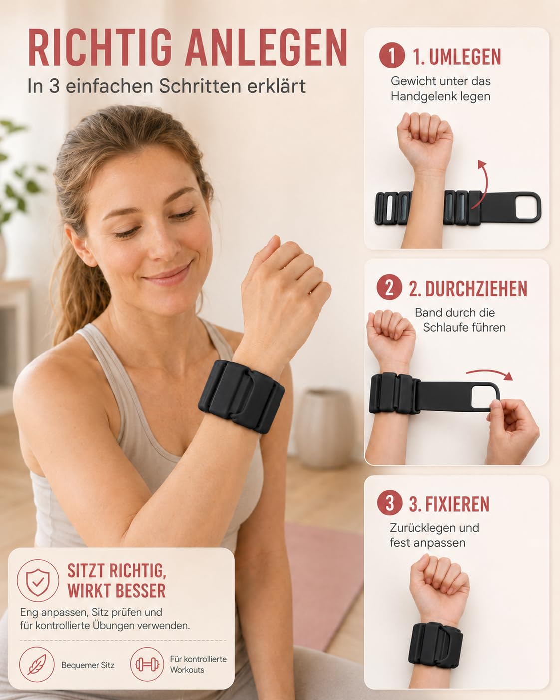 Gewichtsmanschetten 1kg, 2 Stück je 500g Verstellbar Silikon Handgelenkgewichte & Fußgewichte für Beine und Arme, Pilates Gewichte Armgewichte für Damen & Herren, Laufen, Yoga