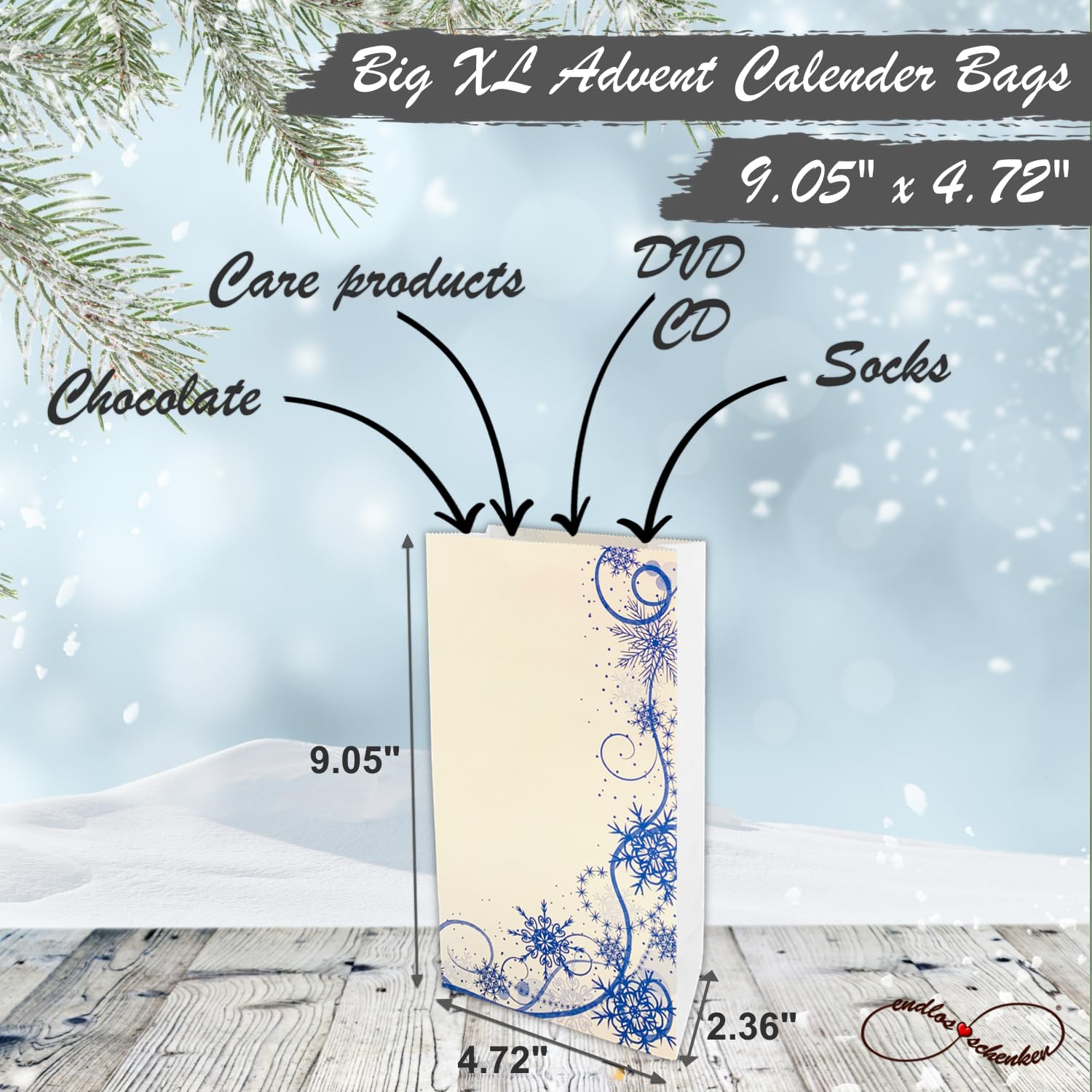 Calendario Dell'Avvento Fai Da Te Da Riempire – 25 Sacchetti Di Carta Kraft Con Adesivi Numerati – Calendario Natalizio Personalizzabile - 3