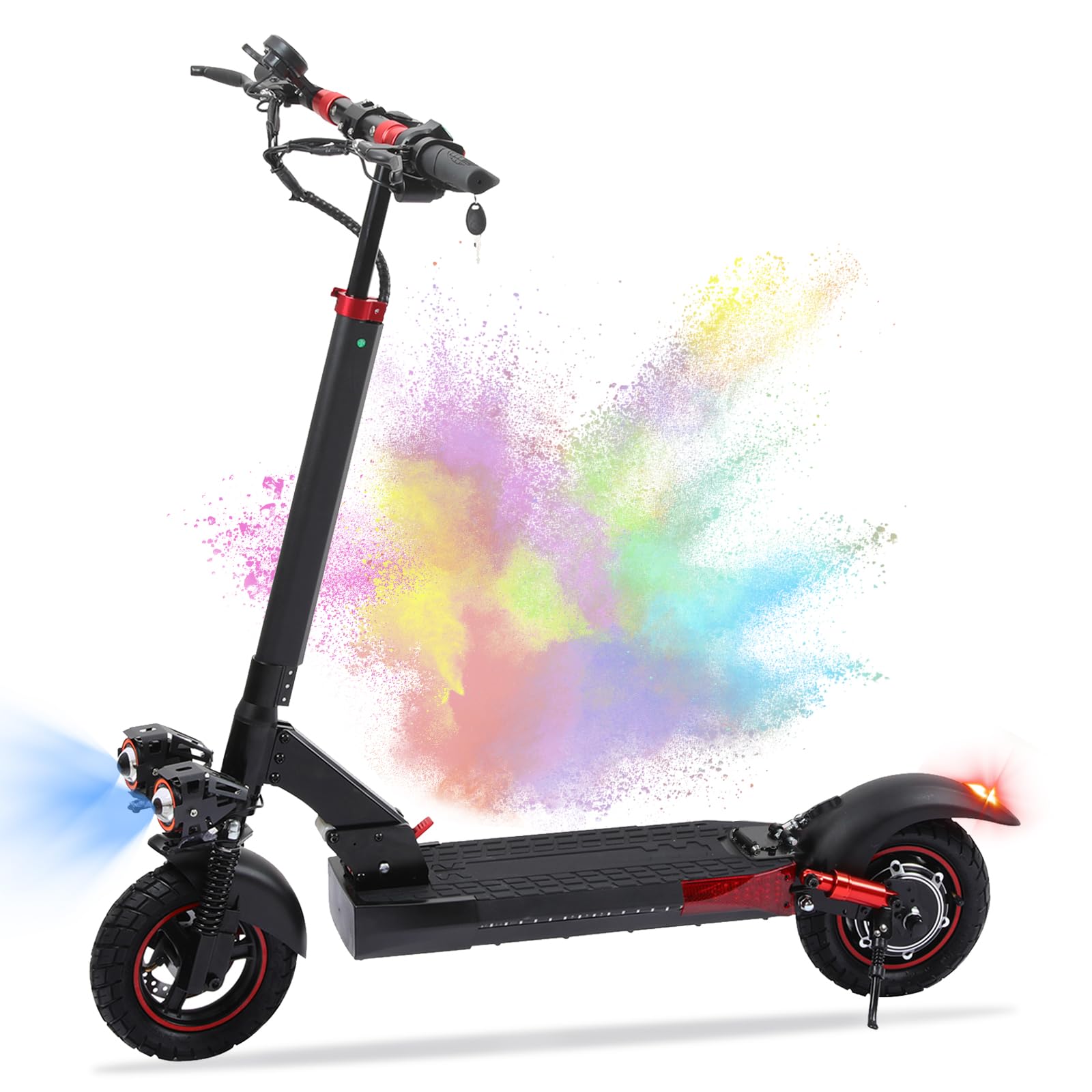 11" Electric Scooter Adults Battery 48V18Ah Powerful Motor 1200W Autonomy 50-55Km Speed Double Brake System Folding Electric Scooter Aluminium Load Capacity 150kg