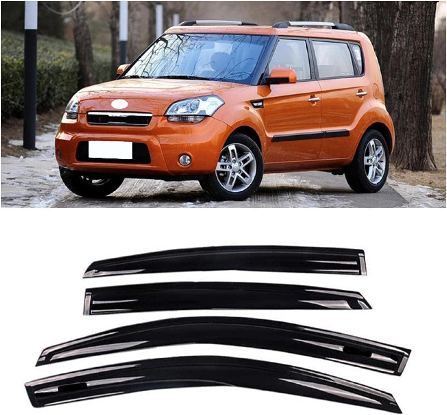 PANXUC Car Wind Deflectors for KIA Soul 2010-2013, Side Window Wind Rain Deflector Window Visor Sun Rain Guard Smoke Guards